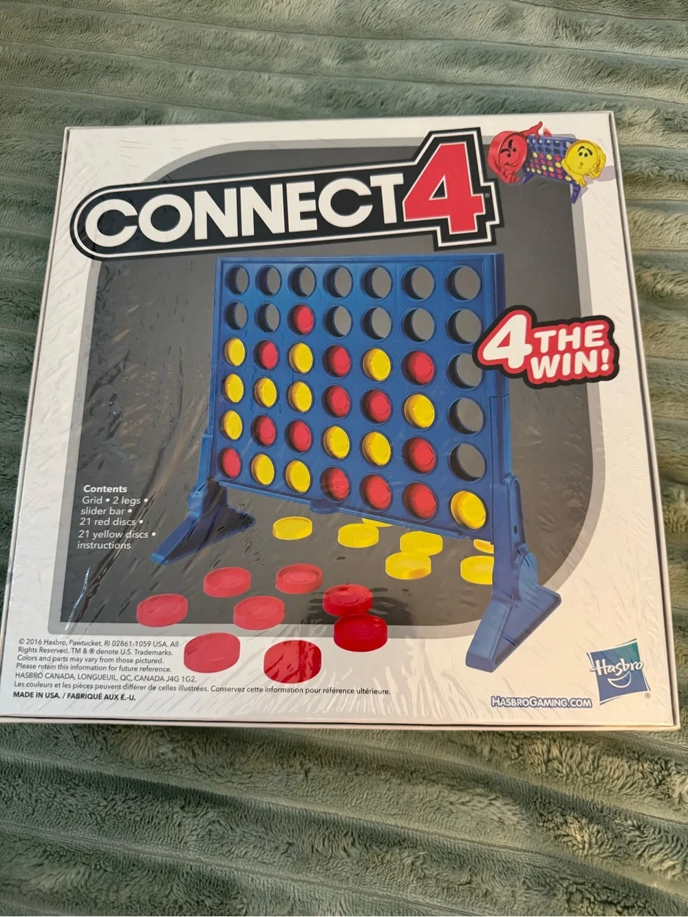 Hasbro Connect 4 Game with Blue Grid and Red & Yellow Discs